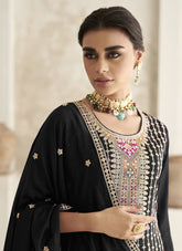 Superlative Black Colour Salwar Suit